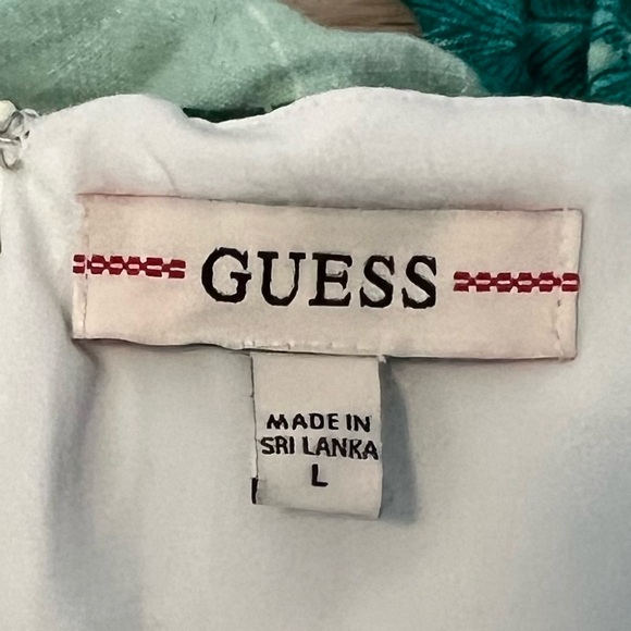 GUESS Green Palm Leaf Dress Large - Picture 7 of 7